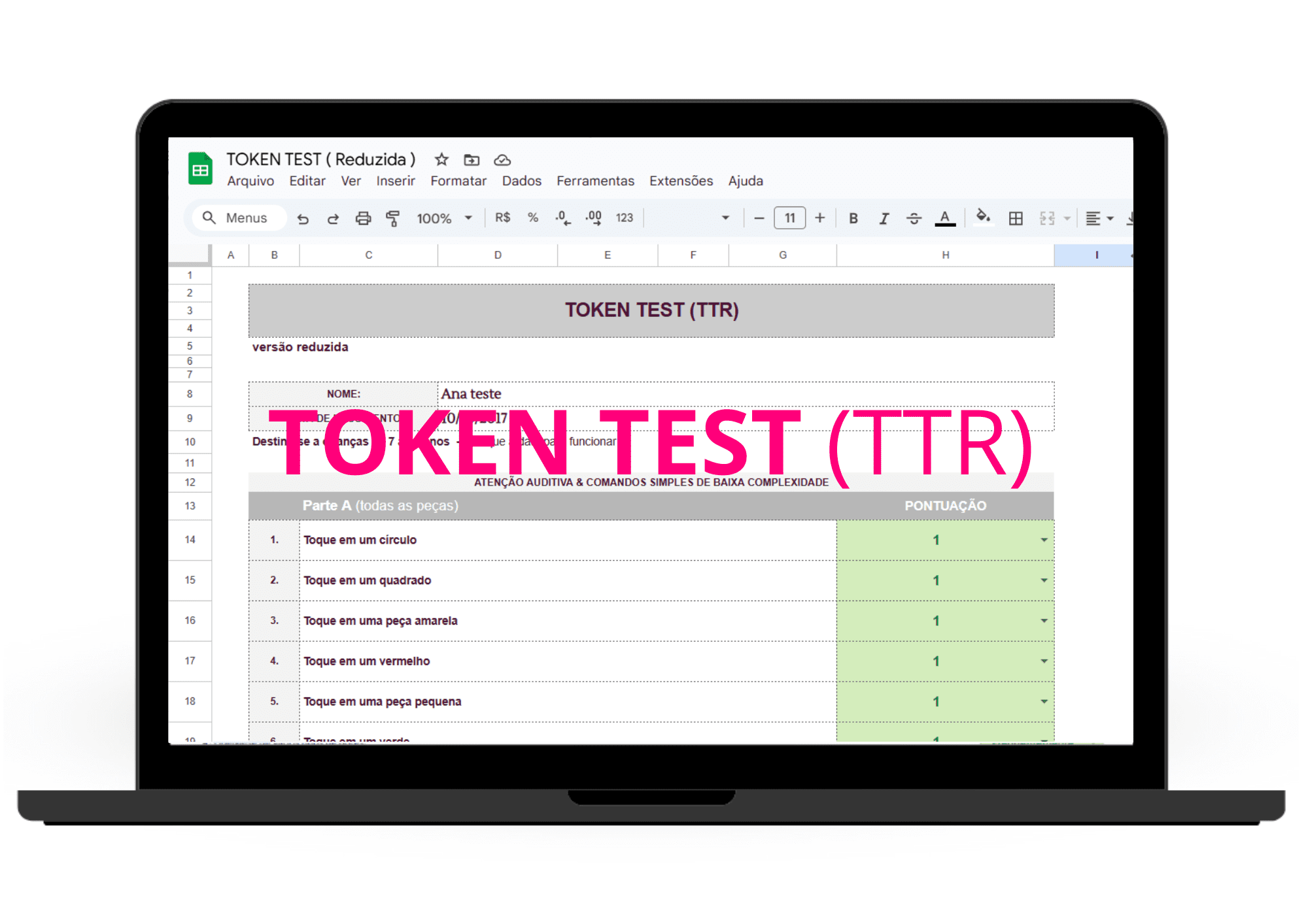 TOKEN TEST (TTR)